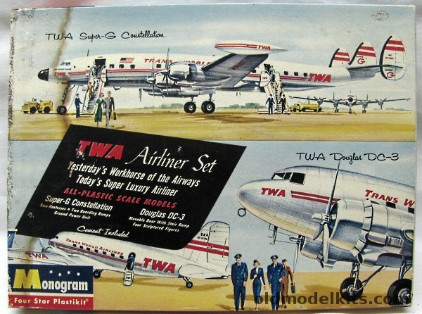 Monogram TWA Airliner Gift Set - DC-3 and Super G Constellation, MGP5 plastic model kit